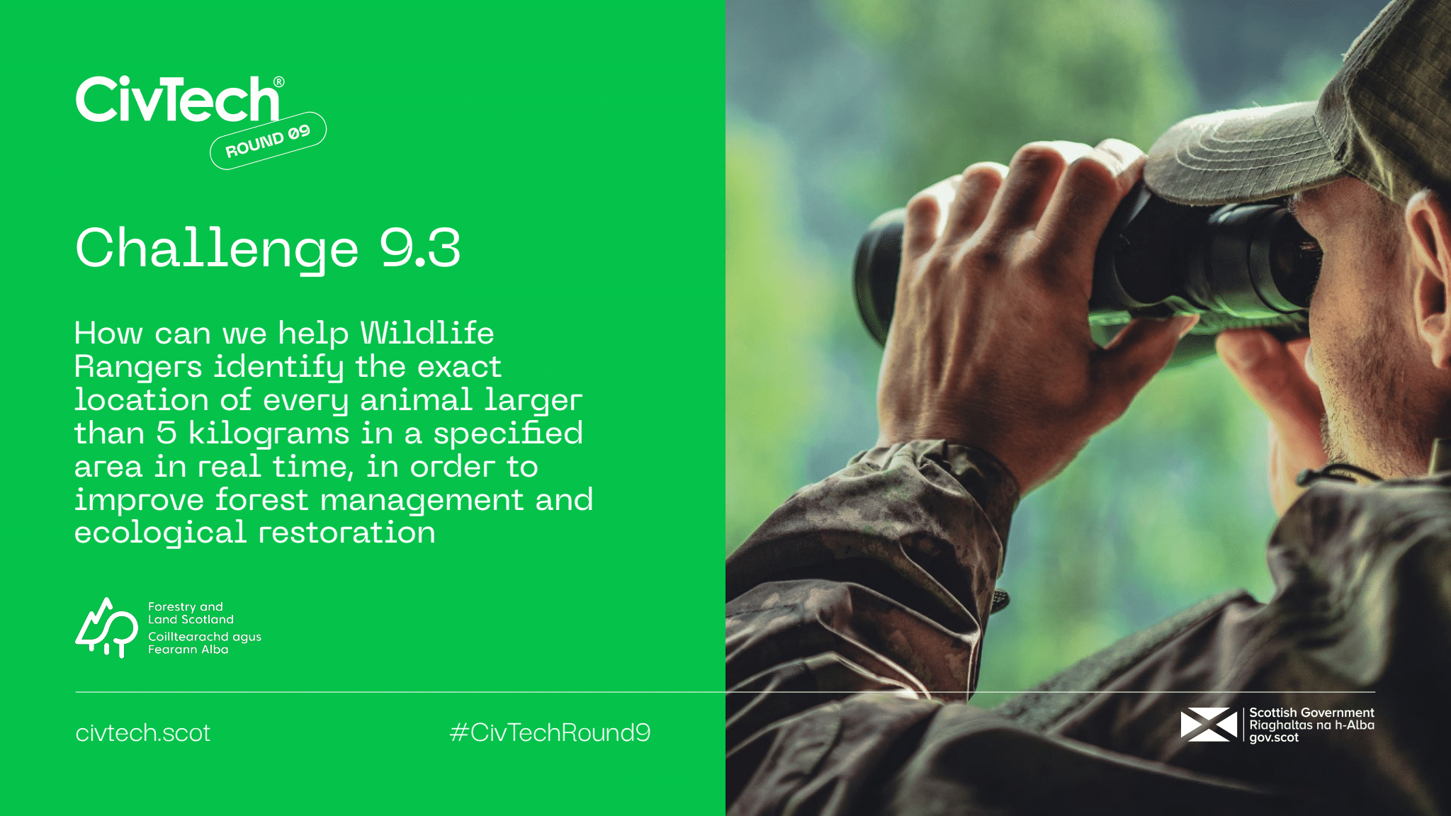 A graphic with the challenge text and logos