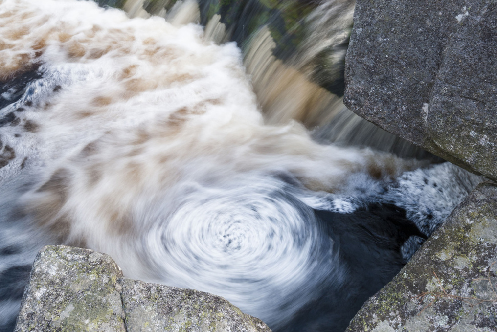 A long exposure shot of a short waterfall at Otter Pool, Raider's Road.