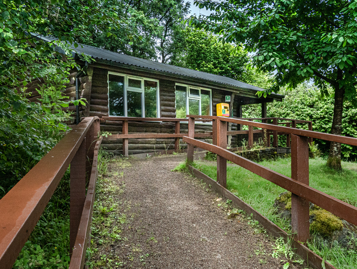 A log cabin visitor centre