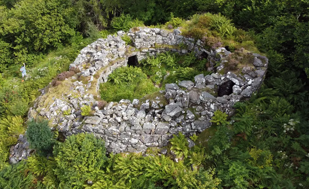 areal view of a stone broch